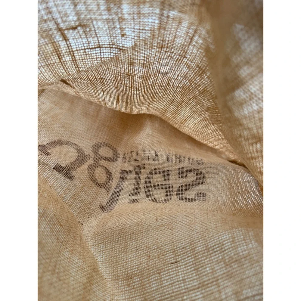 Uglies Kettle Chips Burlap Drawstring Backpack Tan Woven Cinch Bag Promotional